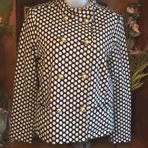 Liz Claiborne black/white double breast blazer med